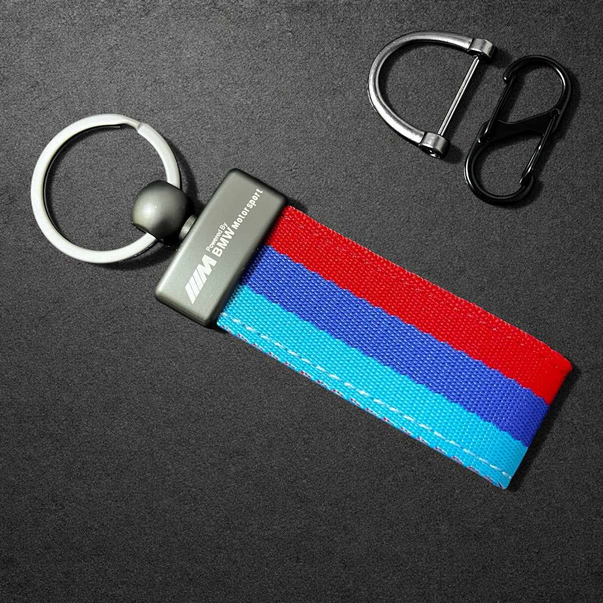 BMW M Performance Leather Key Fob Strap & Keychain Ring