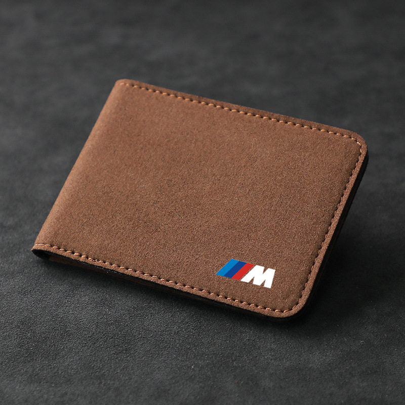 BMW M Performance brown suede driver's license holder