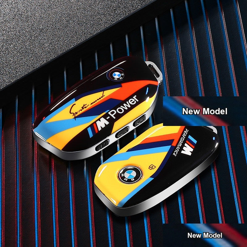 BMW key case New Model - Track Yellow (PC Metal) (Shell Only, No Keychain)