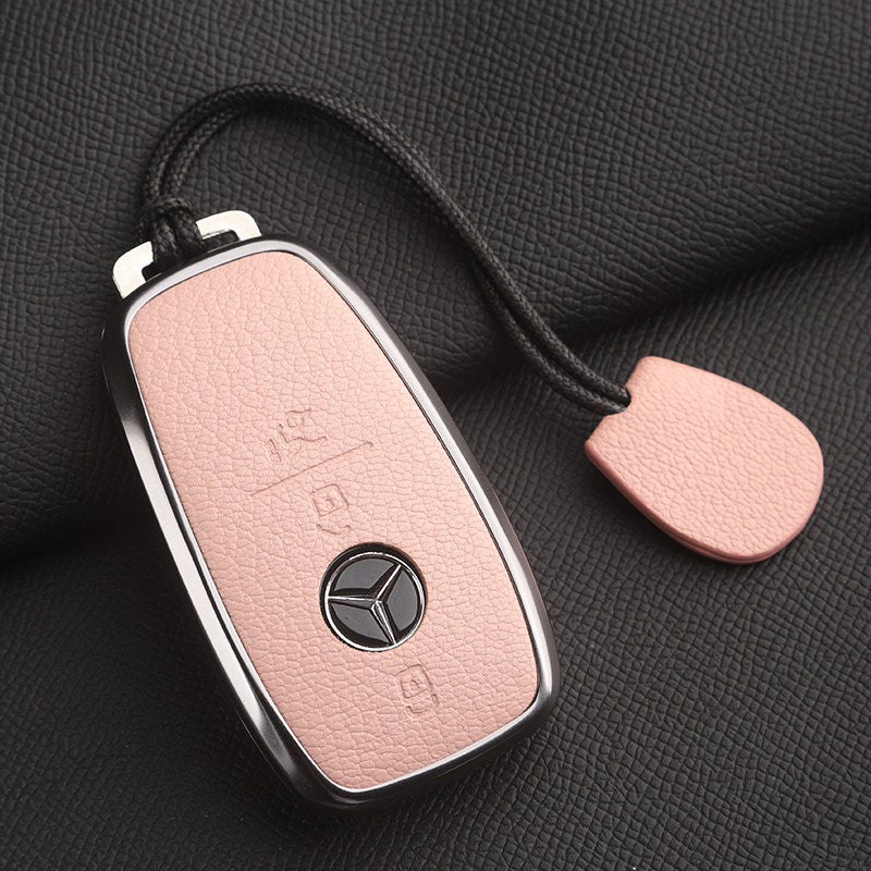 Premium Genuine Leather Mercedes-Benz Key Case – Soft French Goatskin for GLE, GLS, CLS, S-Class and E-Class