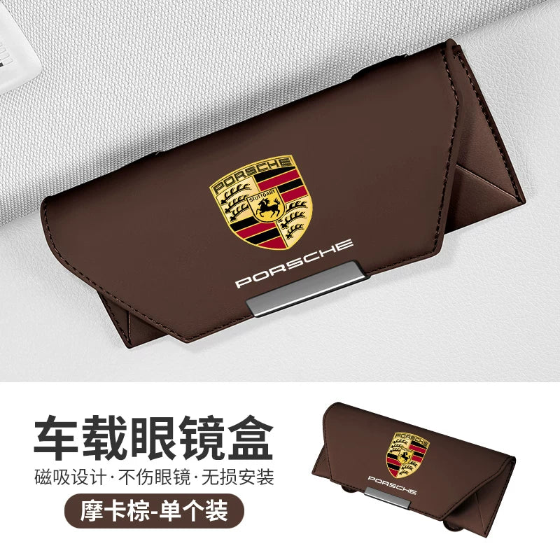 Suitable for Porsche car glasses case Macam Palamela Taycan sun visor sunglasses clip storage