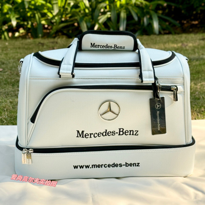 New Golf Benz Double Layer PU Clothing Bag Men's and Women's Shoe Bag Outdoor Sports Clothing Bag Fitness Bag