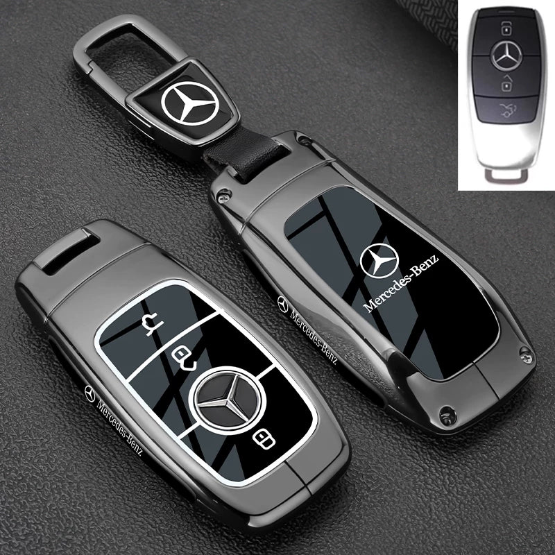 Mercedes-Benz Prism Edge Key Case – Crystal Gloss Shell with Signature Keychain