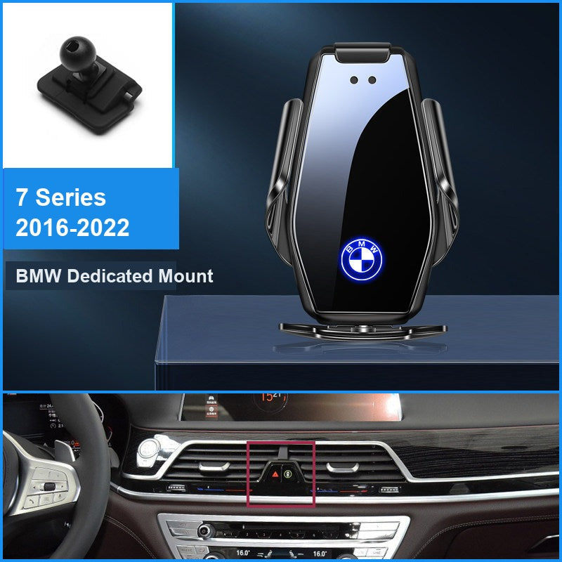 BMW wireless charging phone mount, 7 Series 2016-2022 fitment, black