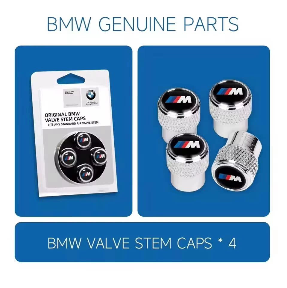 أغطية صمام إطار من سبيكة الألومنيوم BMW M - طقم من 4 قطع