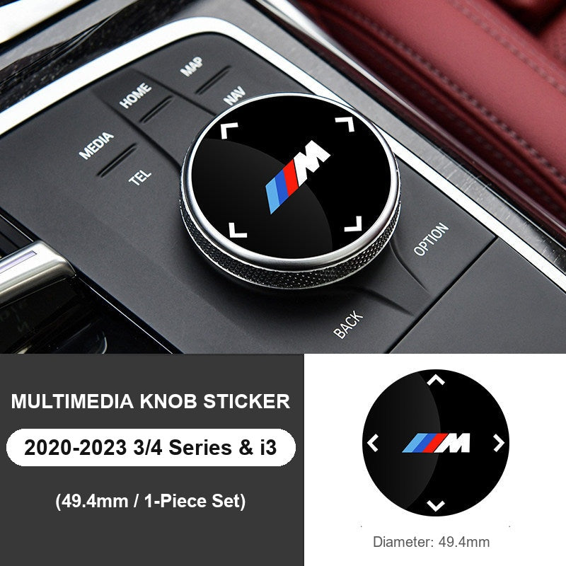BMW multimedia knob M sticker for 2020-2023 3/4 Series and i3, 49.4mm