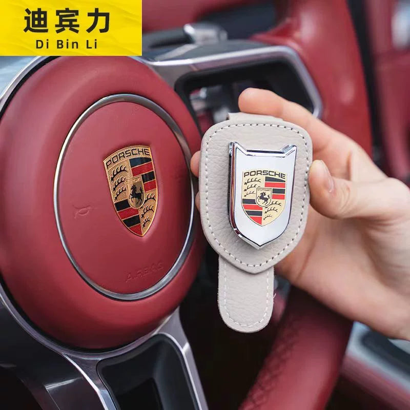 Suitable for Porsche Cayenne Macan 911 Panamera car glasses case, eyeglass clip, and interior modification accessories