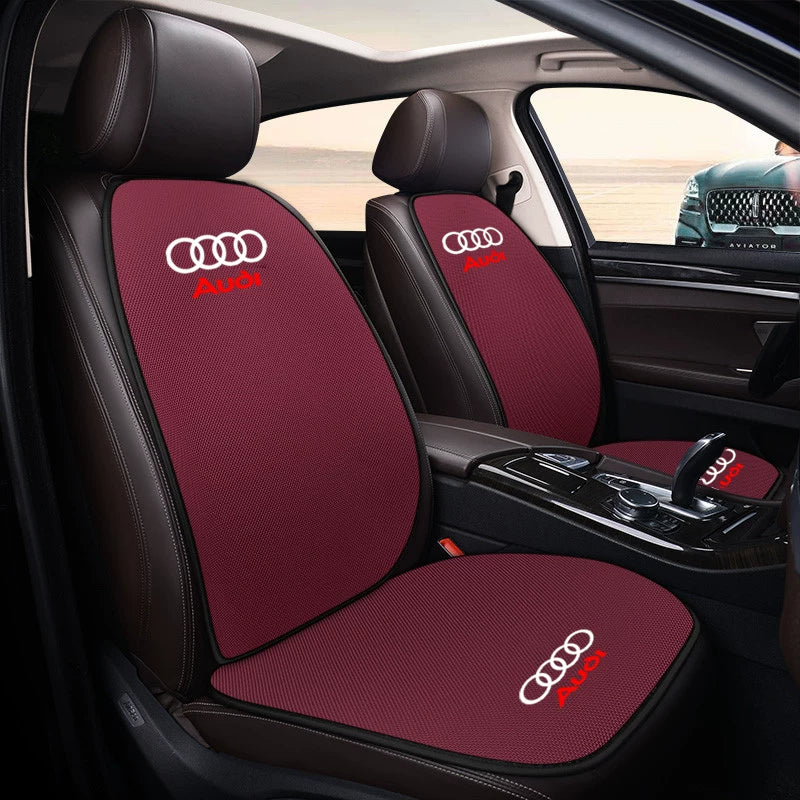 Audi breathable linen front cushions and backrests 4-piece set in Wine Red