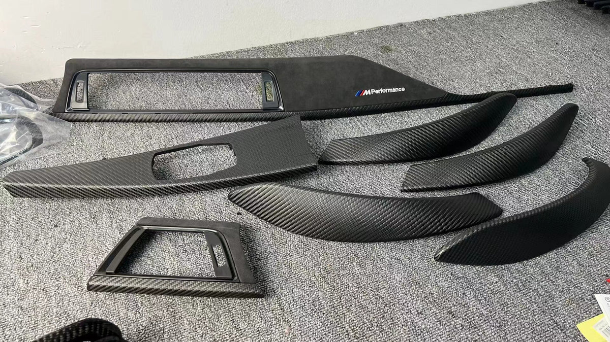 BMW F30/F35 carbon fiber interior trim set, alternate angle