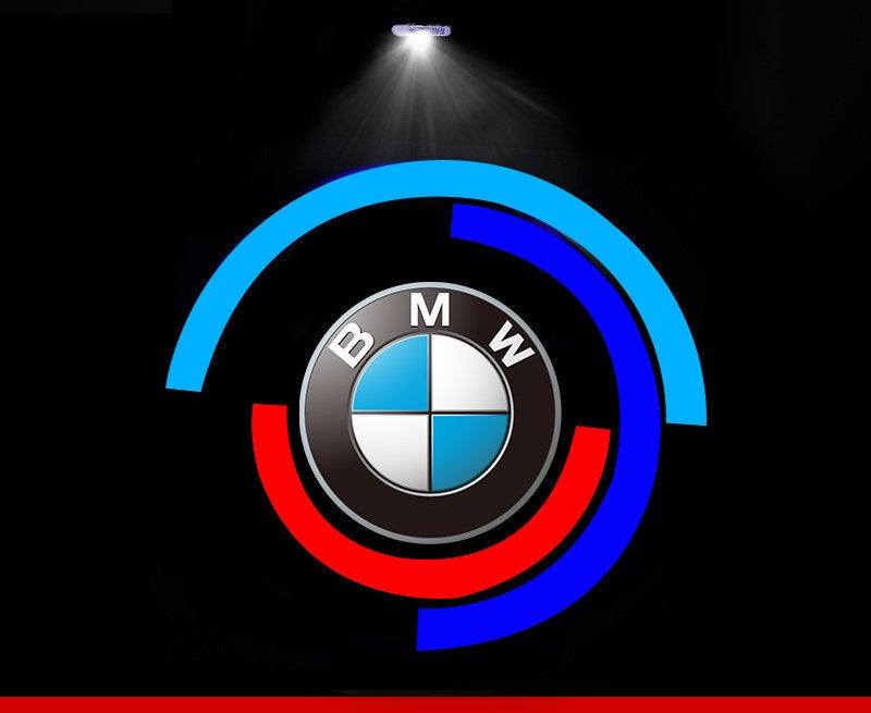 BMW racetrack design door welcome light projector close-up
