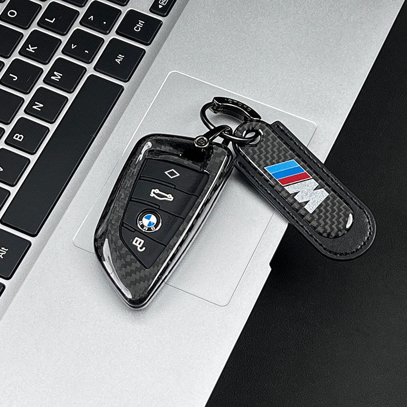 BMW Real Carbon Fiber Blade Key Fob Case - Luxury Protective Cover