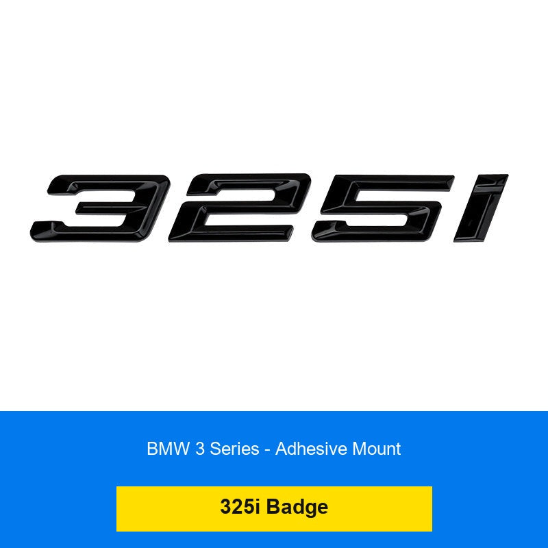 BMW 325i rear number badge - glossy black