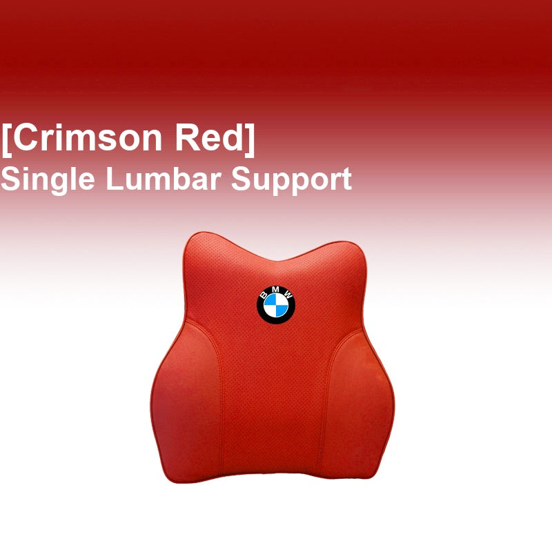 BMW Crimson Red - Single Lumbar Support - Memory Foam Cushion