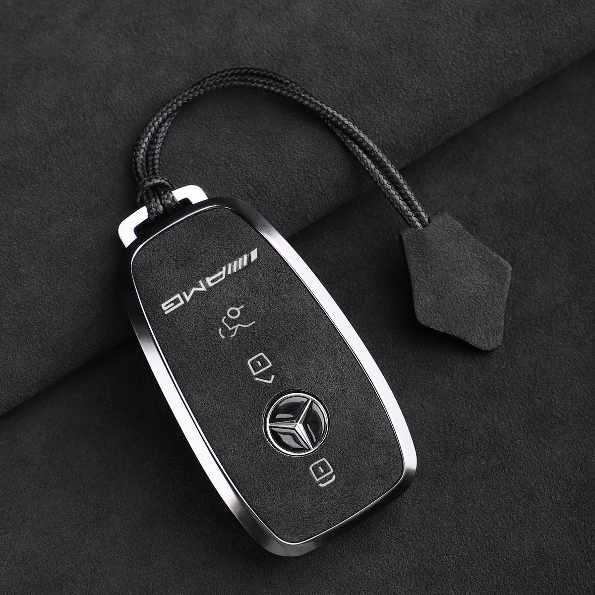 Premium Genuine Alcantara Mercedes-AMG Key Case – Imported Italian Suede with Alloy Frame for G63, G500, G350 and A35L