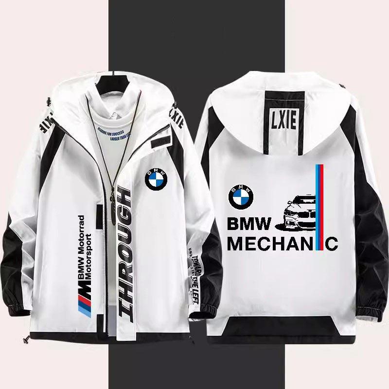 سترة واقية من الرياح BMW M Power - بغطاء رأس، رسومات قابلة للتخصيص
