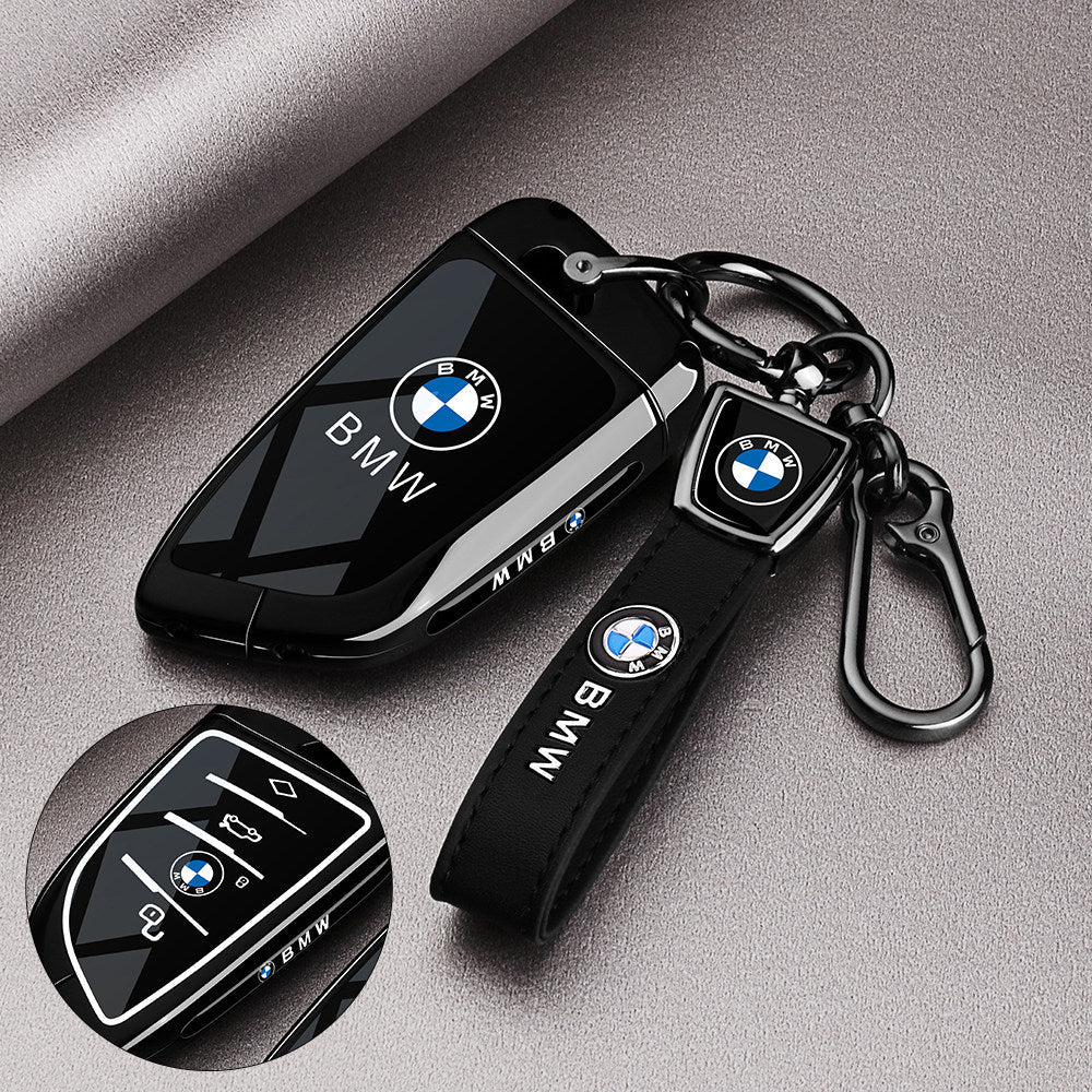 BMW key fob case with wrist strap buckle keychain