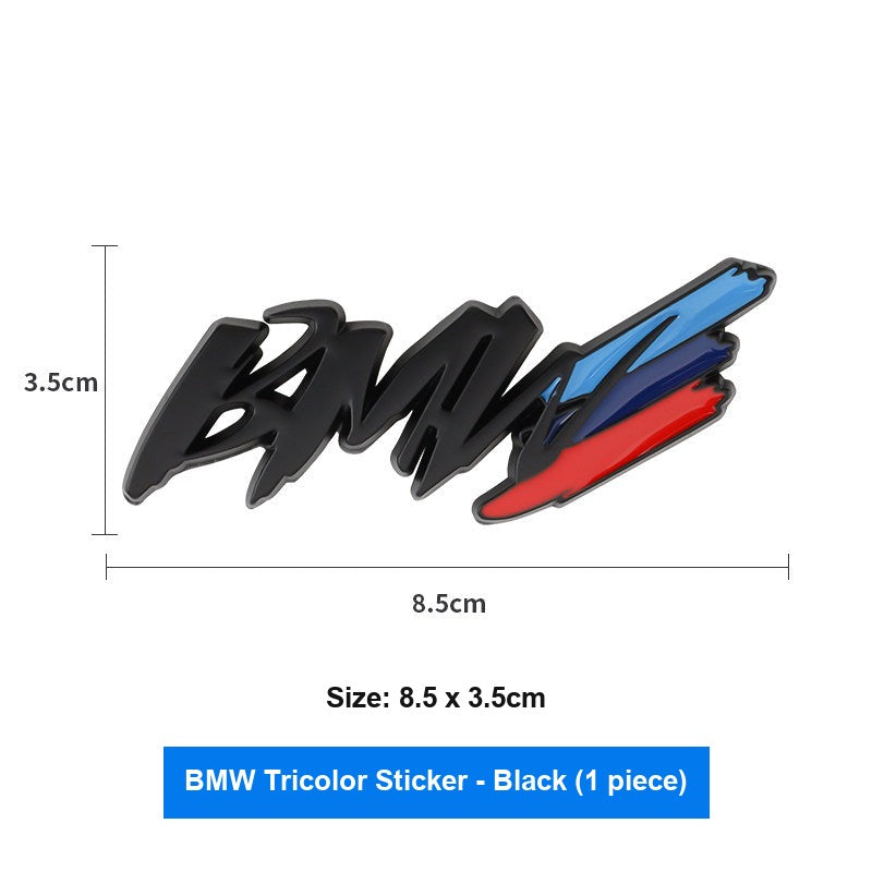 BMW tricolor metal sticker in Black, 1 piece
