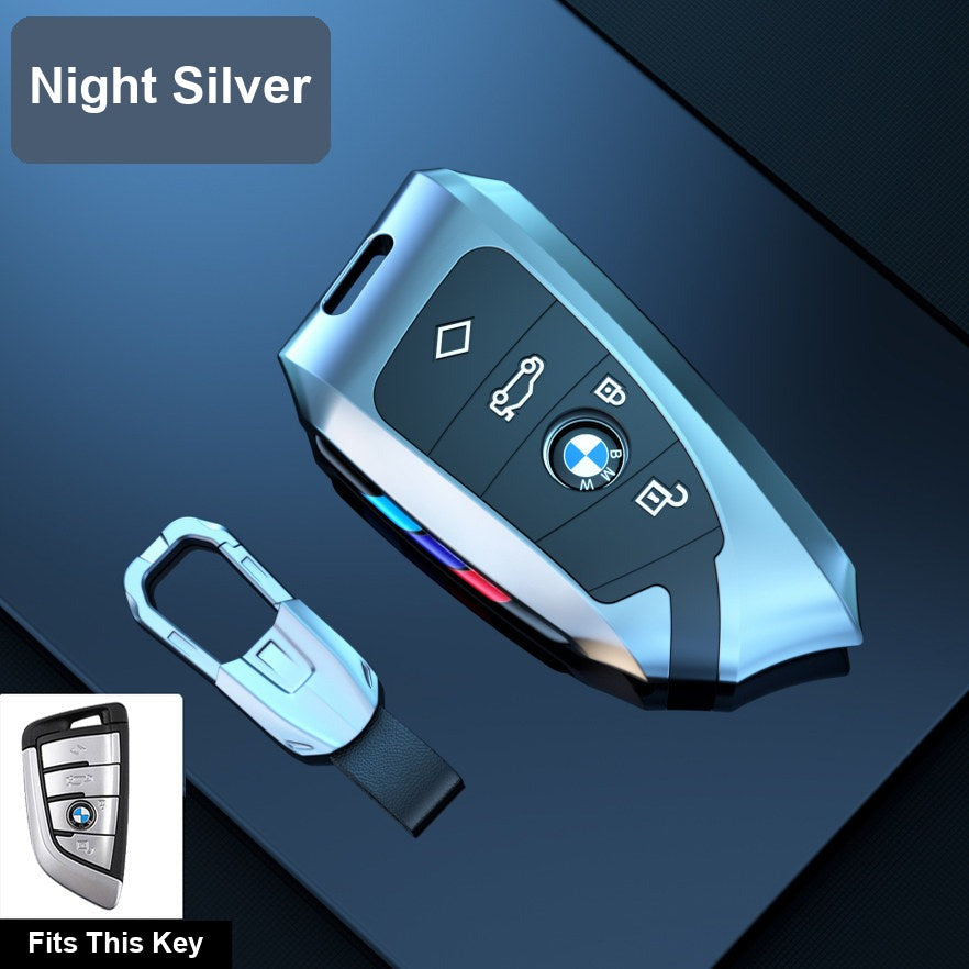 BMW key fob case - D Style Night Silver [with Ultra Leather Buckle]