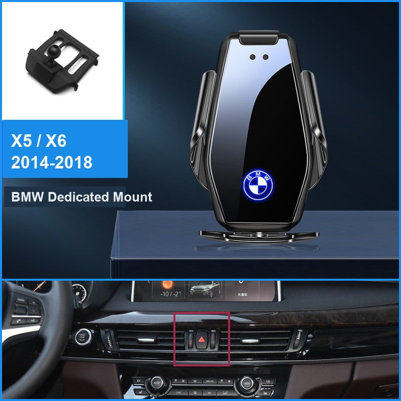 BMW wireless charging phone mount, X5 X6 2014-2018 fitment, black
