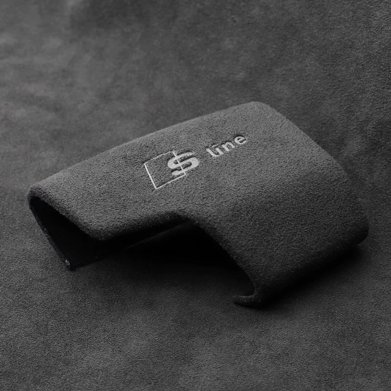 Audi suede gear knob cover shape and clip-on fit