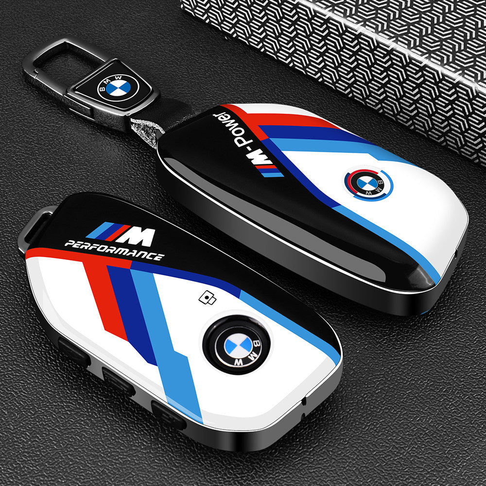 BMW Mineral Lime painted key case cover with simple round buckle for 3 5 Series X1 X3 X5 i3 smart key