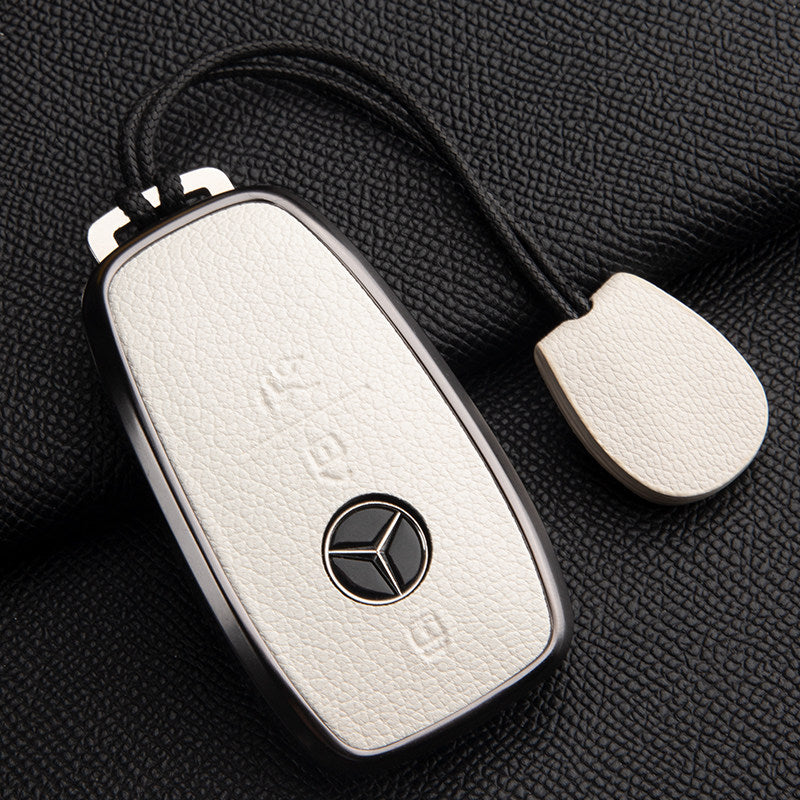 Premium Genuine Leather Mercedes-Benz Key Case – Soft French Goatskin for GLE, GLS, CLS, S-Class and E-Class