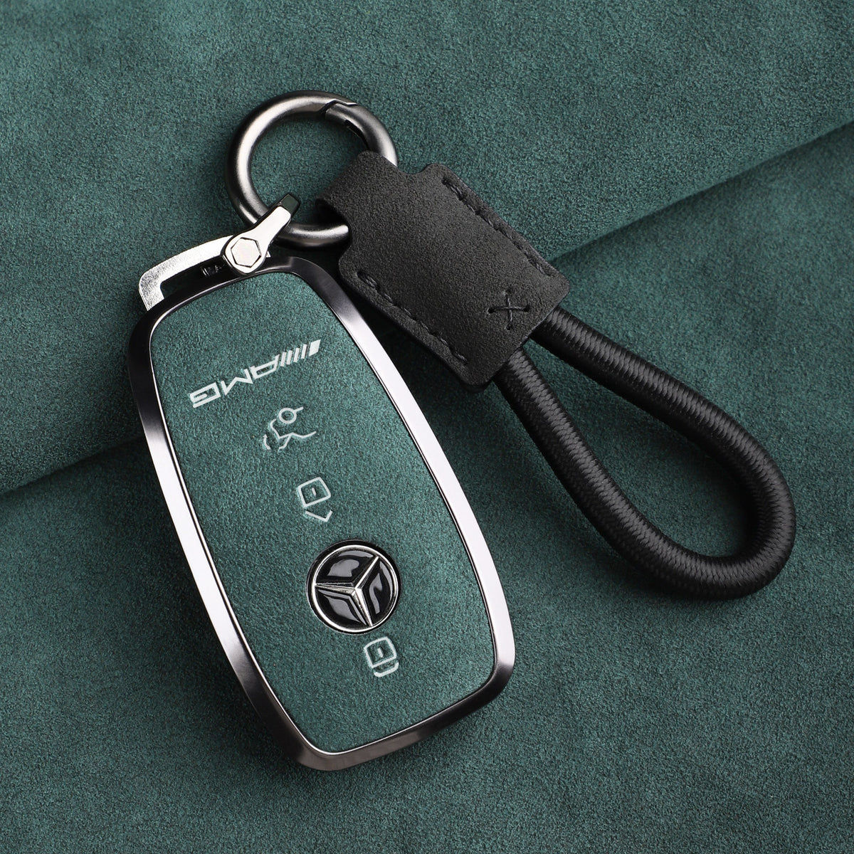 Premium Genuine Alcantara Mercedes-AMG Key Case – Imported Italian Suede with Alloy Frame for G63, G500, G350 and A35L