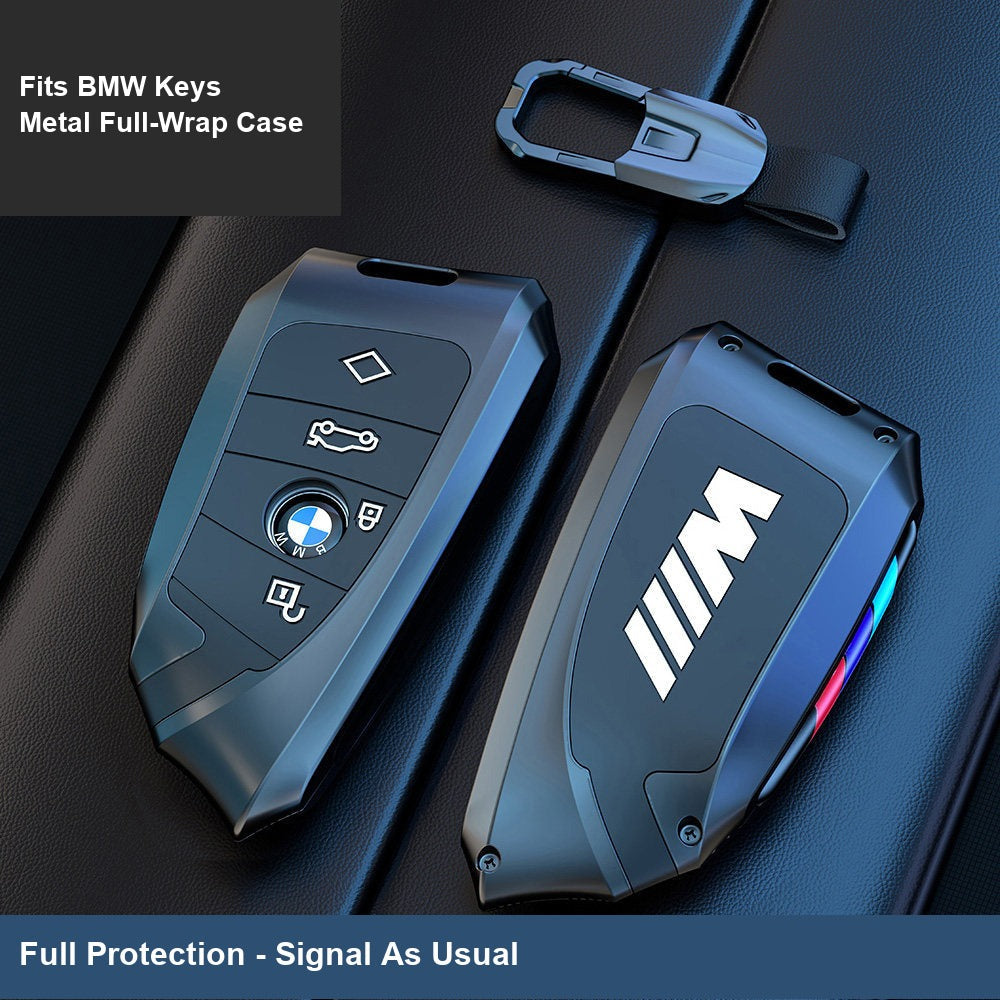 BMW smart key fob case - metal full-wrap protective cover