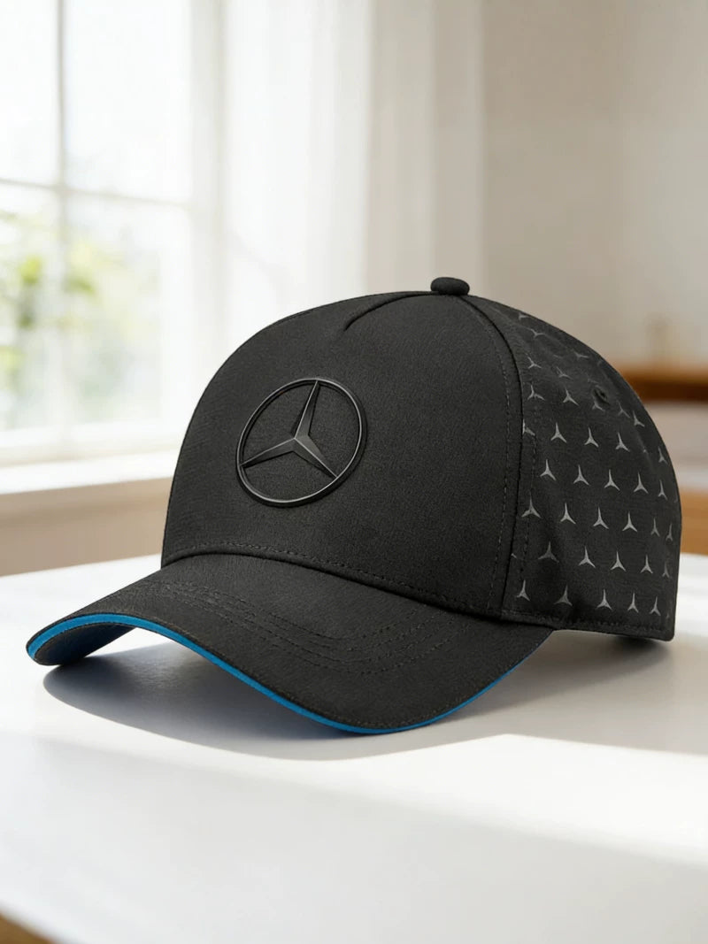 Mercedes-Benz Star Logo Baseball Cap Men's and Women's Breathable Sun Cap Outdoor Sports Black Peaked Cap