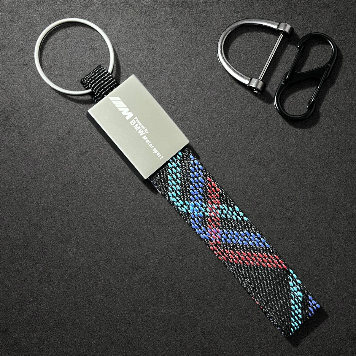 BMW M Performance Leather Key Fob Strap & Keychain Ring
