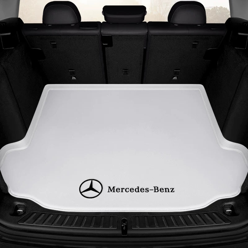Mercedes-Benz Signature Trunk Liner – Ivory White Raised-Edge Floor Mat