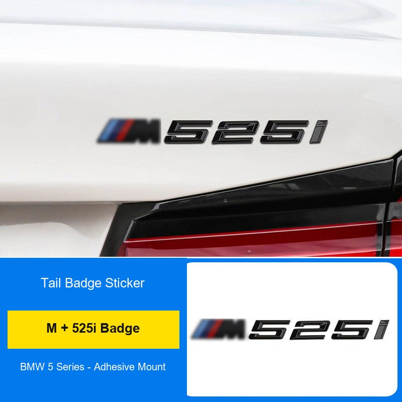 BMW M badge + 525i rear badge combo installed on trunk