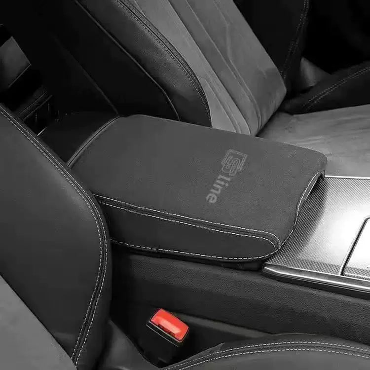 S line suede armrest cover with contrast stitching