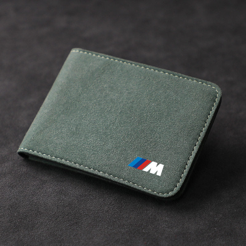BMW M Performance green suede driver's license holder