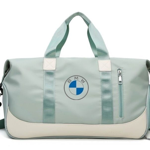 BMW sports travel bag in mint green colorway