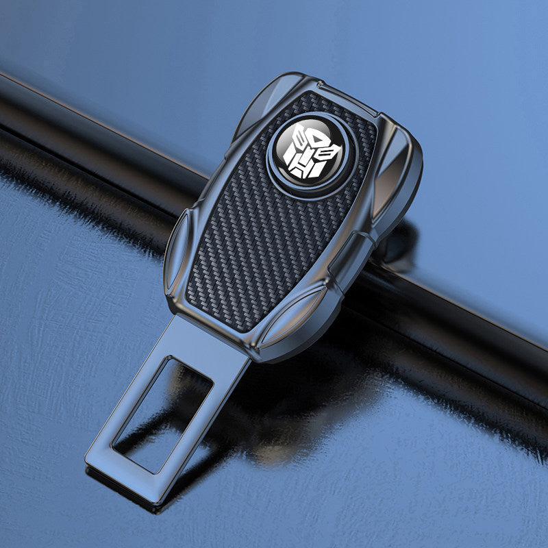BMW plain carbon fiber seat belt buckle extenders, set of two