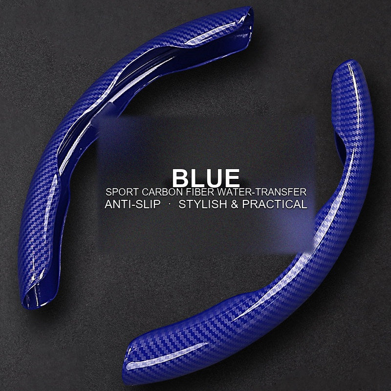 Blue sport carbon fiber steering wheel cover for BMW