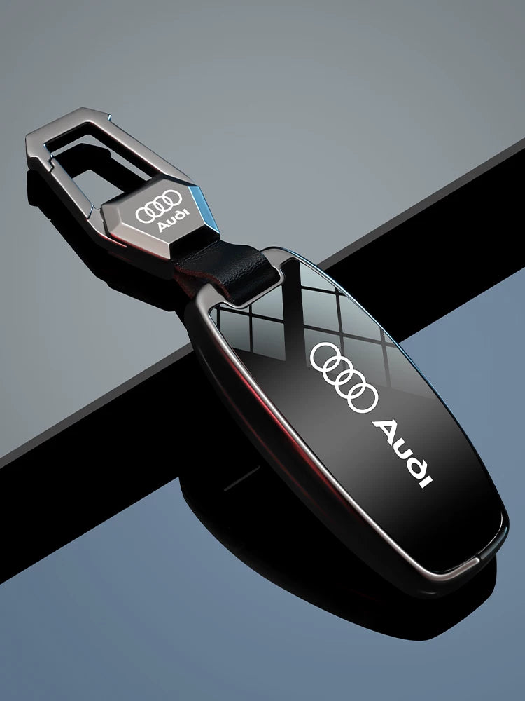 Audi Prestige mirror zinc alloy key case with metal hook clasp
