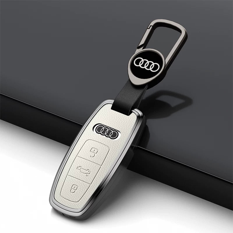 Audi Grand Touring Key Case – Satin Alloy Frame and Leather Inlay for A6L Smart Key