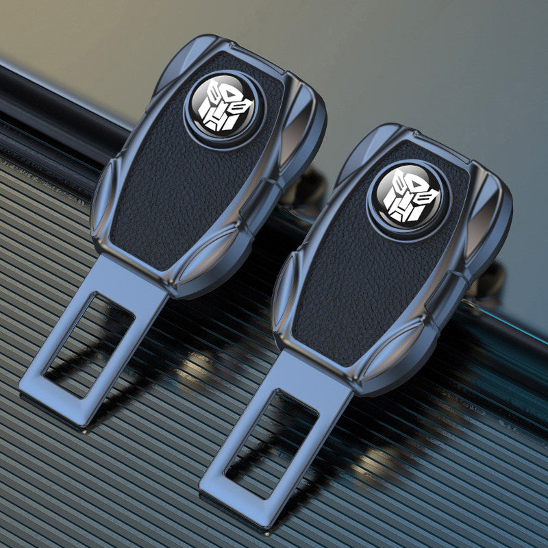 BMW leather grain seat belt extenders top view