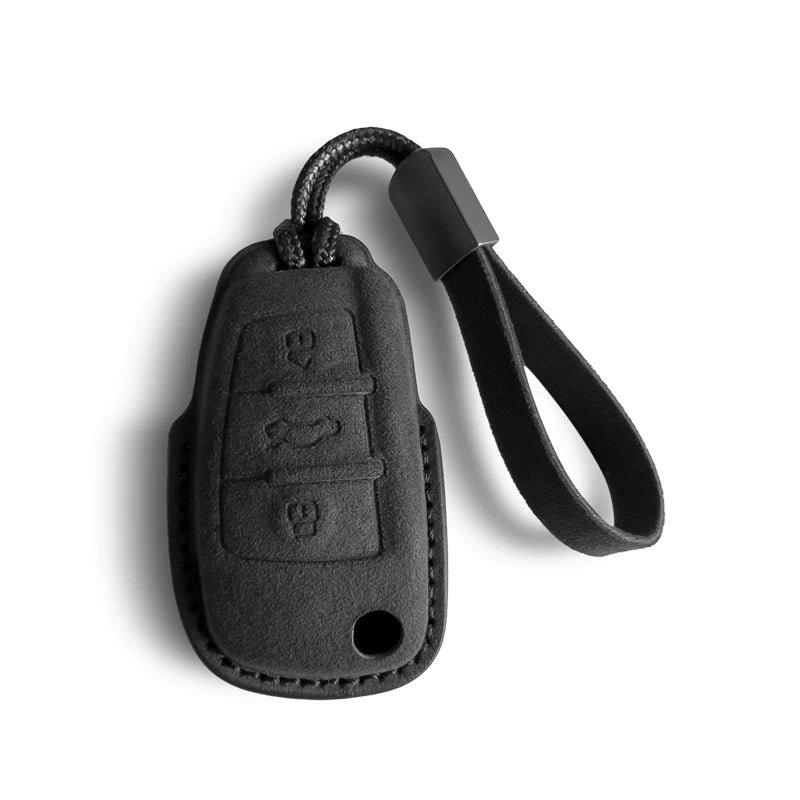 Audi Sport Suede Key Case – 3D Full-Wrap Stitched Cover in Four Signature Colours