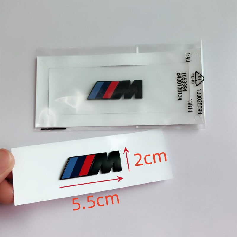 Large BMW M side badge in Matte Black with size 5.5 by 2cm