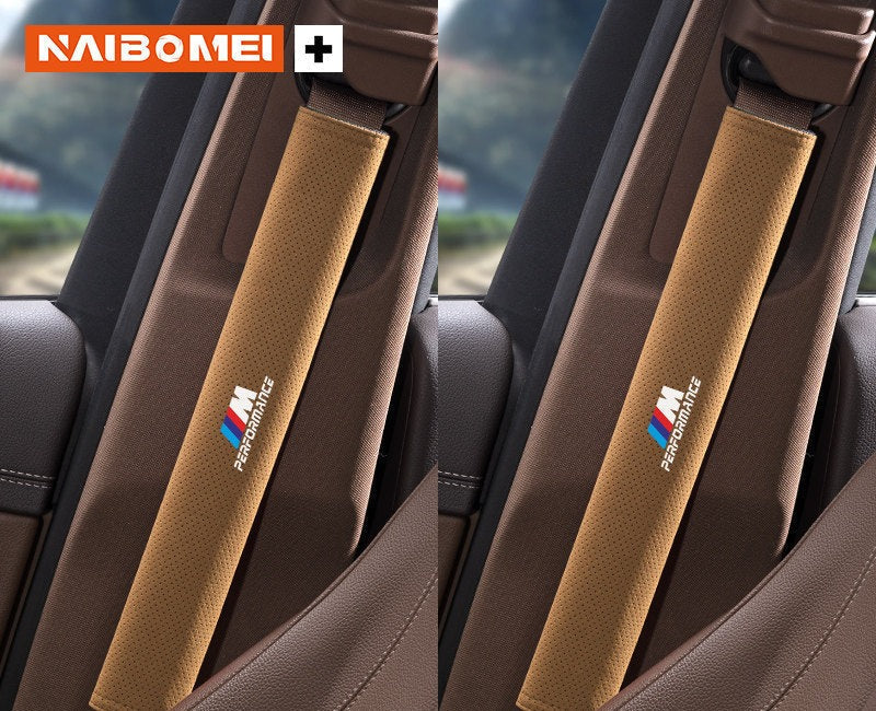 BMW M Performance seat belt shoulder pad, cognac, pair, 33cm