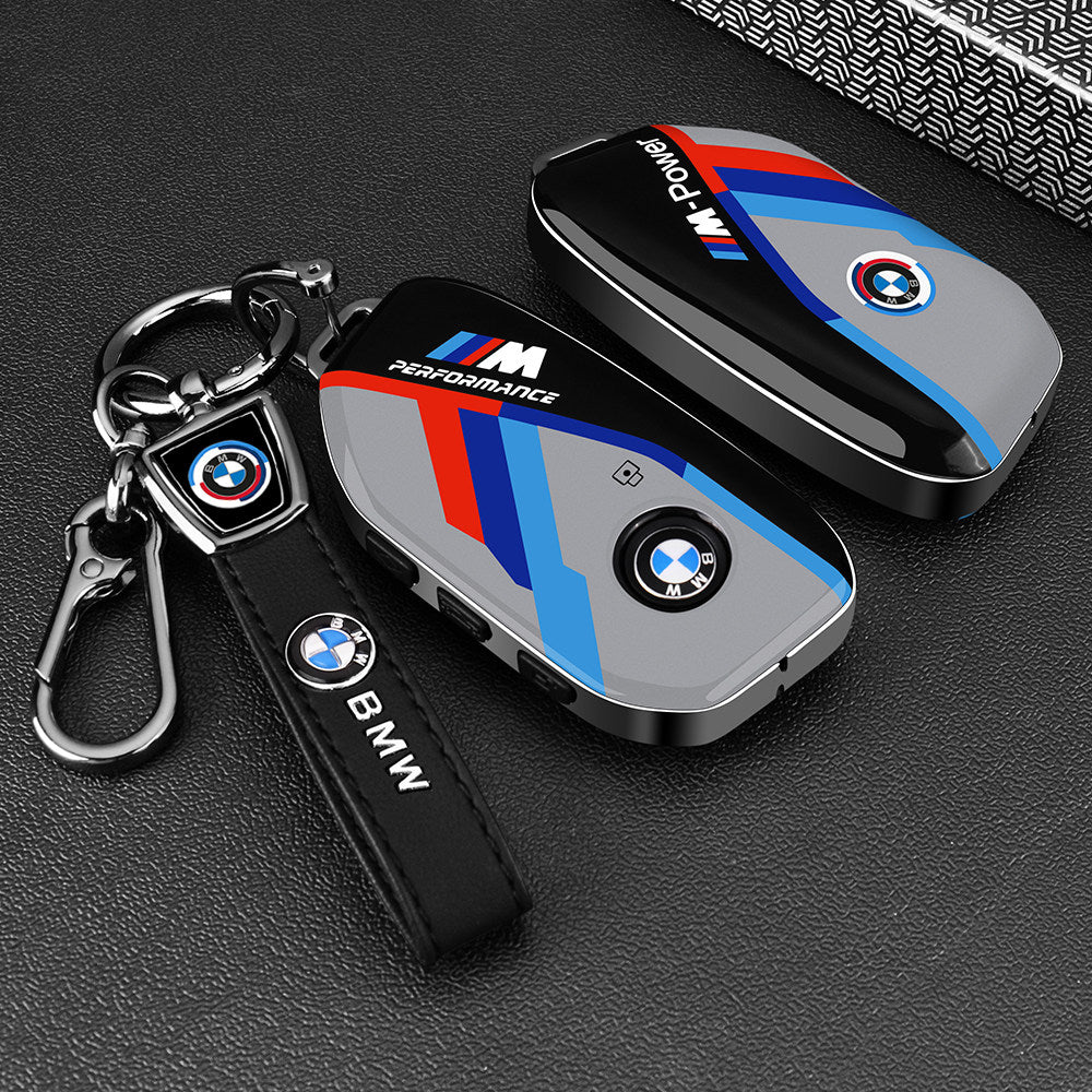 BMW Mineral White painted key case cover with metal buckle for 3 5 Series X1 X3 X5 i3 smart key