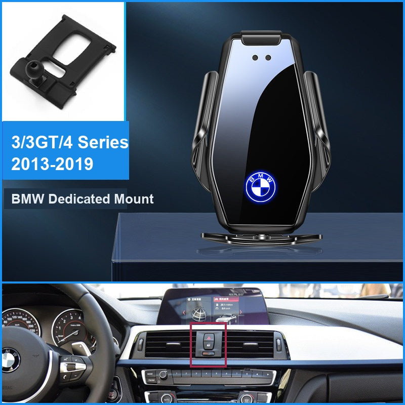 BMW wireless charging phone mount, 3 Series 3GT 4 Series 2013-2019 fitment, black
