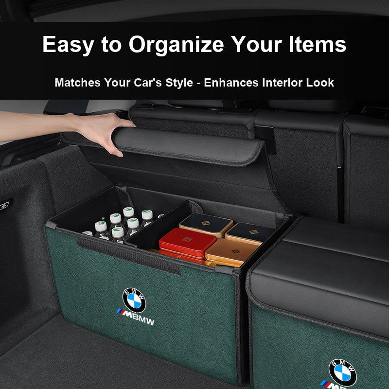 BMW car trunk storage organizer box - foldable with movable dividers