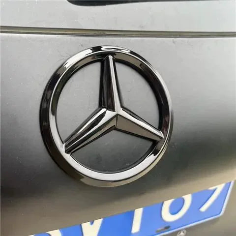 Mercedes-Benz rear trunk star emblem in Gloss Black fitted on the car