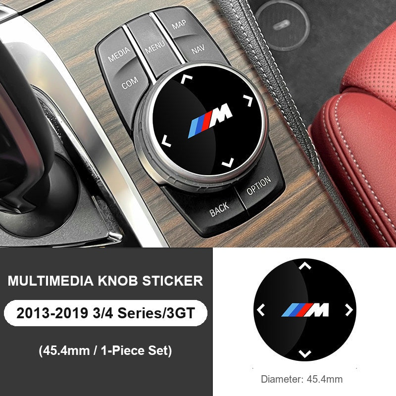 BMW multimedia knob M sticker for 2013-2019 3/4 Series/3GT, 45.4mm