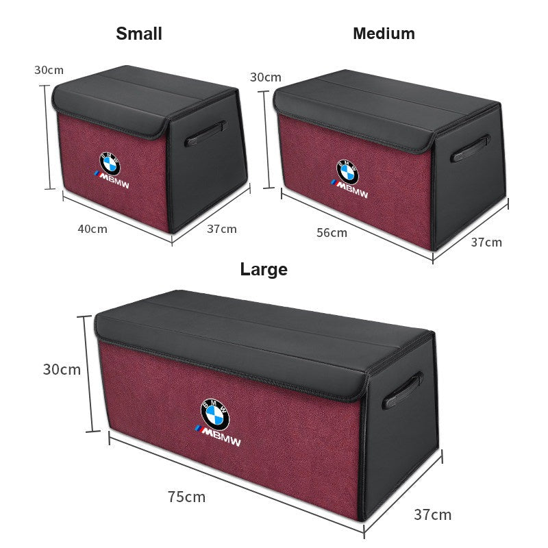 BMW car trunk storage organizer box - foldable with movable dividers