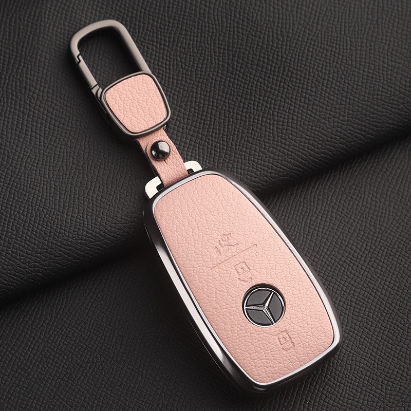 Premium Genuine Leather Mercedes-Benz Key Case – Soft French Goatskin for GLE, GLS, CLS, S-Class and E-Class